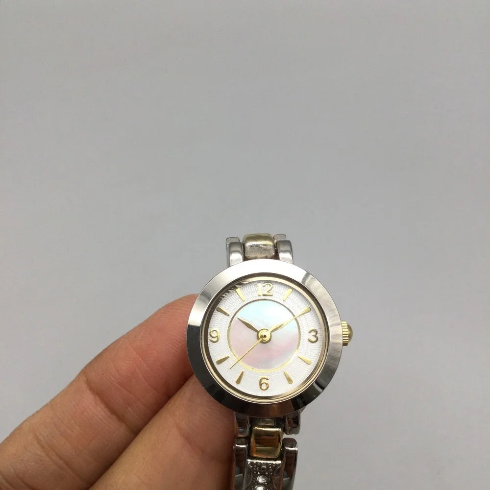 Christian Benet Womens Watch 22mm White MOP Dial Two Tone New Battery 7.25